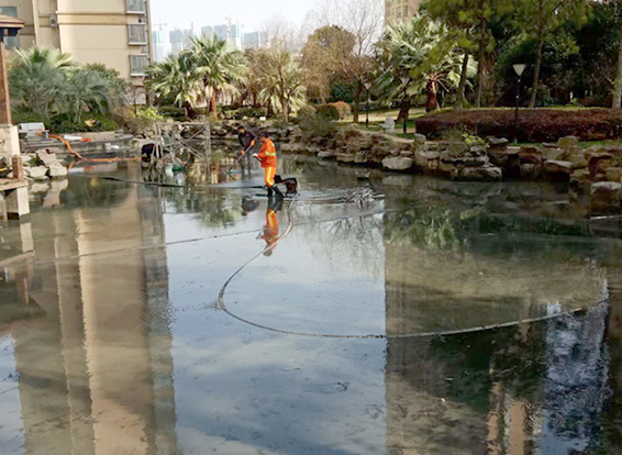 晋安景观池淤泥清理